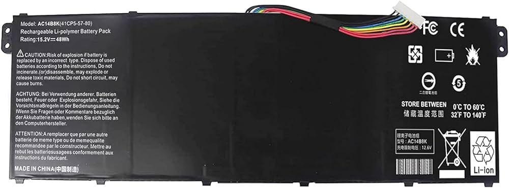 ACER ASPIRE E1-511 AC14B8K BATTERY 15.2V